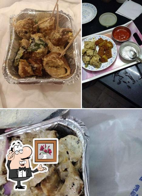 The image of Veer ji Malai Chaap Wale’s interior and food