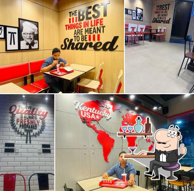 Take a seat at one of the tables at KFC