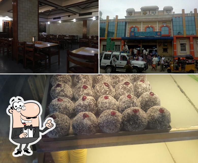 The restaurant's interior and food