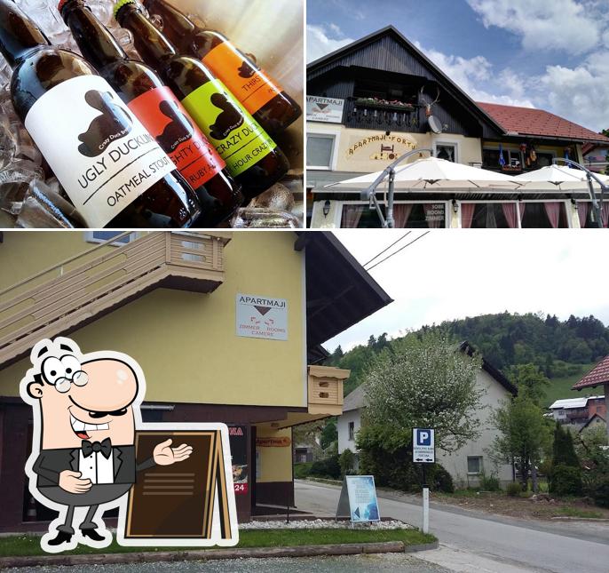 La esterno e alcol del ristorante