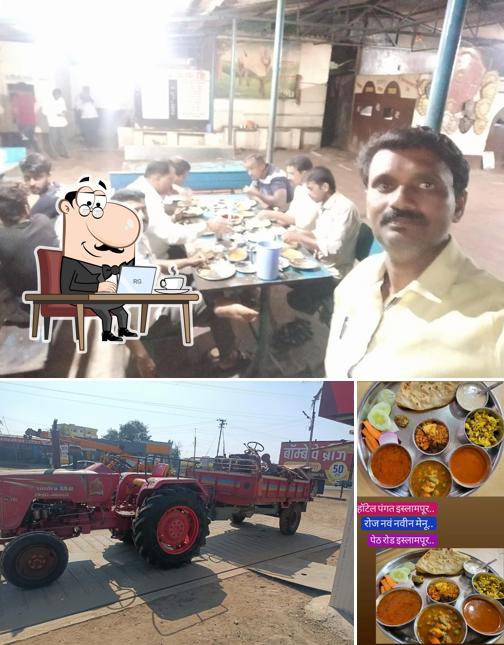 Take a look at the image showing interior and exterior at D K Dhaba