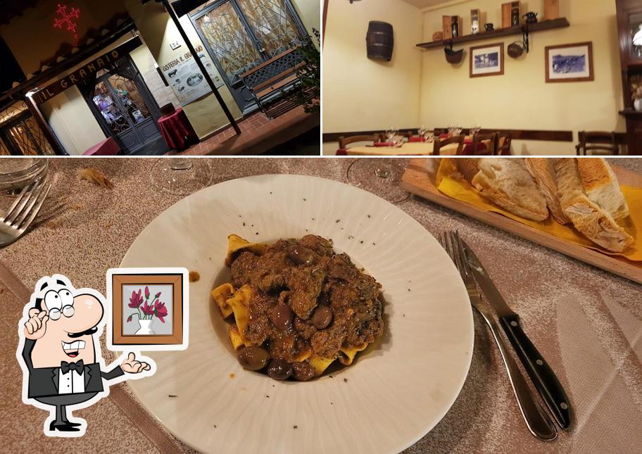 Guarda la foto che raffigura la interni e cibo di Ristorante Hostaria "Il Granaio"