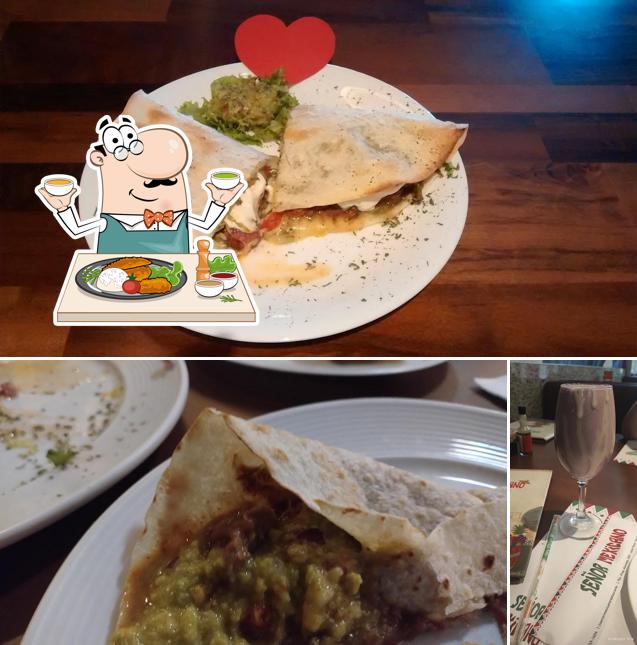 Esta é a ilustração mostrando comida e bebida no Señor Mexicano