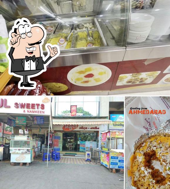 The interior of Praful Sweets and Namkin