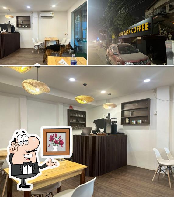 This is the picture showing interior and exterior at Bark Bark Coffee