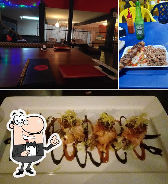 A ilustração do Saori’s interior e comida