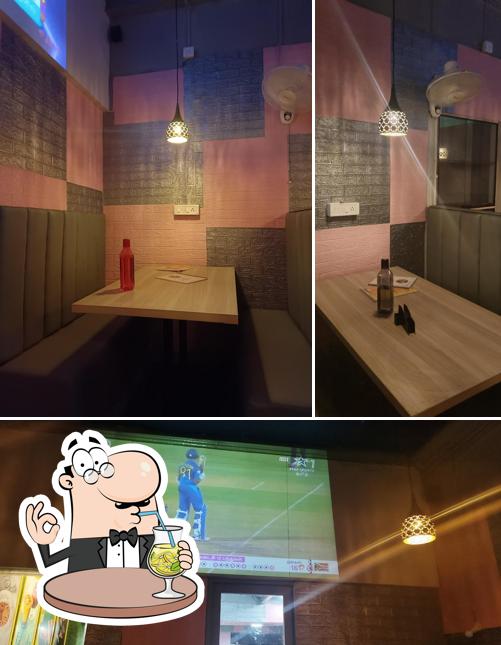 The picture of drink and interior at Jeevitham Veg Restaurant