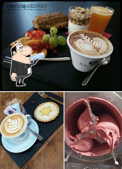 Dai un’occhiata alla immagine che presenta la bevanda e cibo di Menoquattordici bistrotcafè e gelateria artigianale