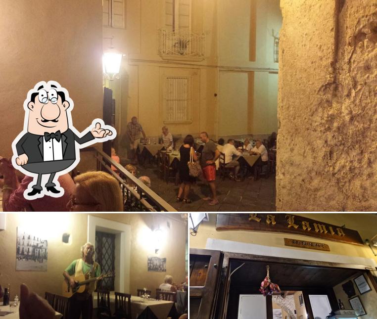 Questa è la foto che mostra la interni e cibo di Ristorante La Lamia
