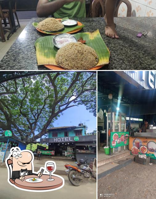 This is the image showing food and exterior at Hotel MH