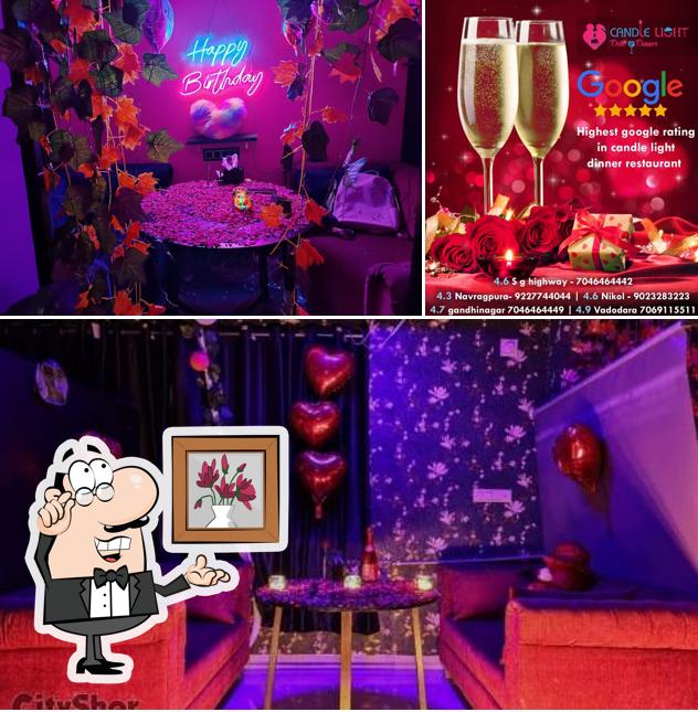 The restaurant's interior and alcohol
