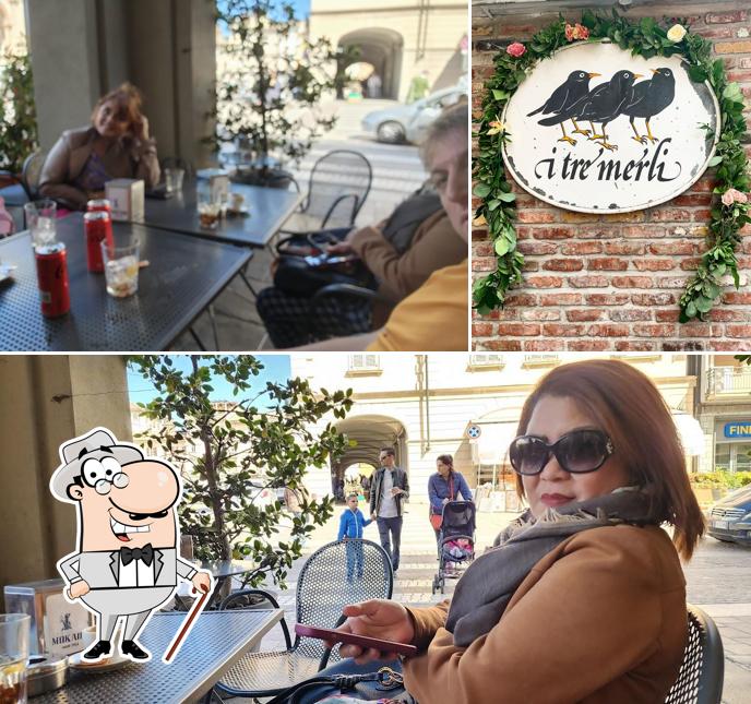 Dai un’occhiata alla immagine che presenta la esterno e cibo di I Tre Merli