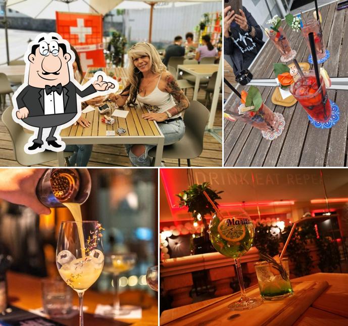 Gli interni di Wood. Drink Eat Repeat Sirnach