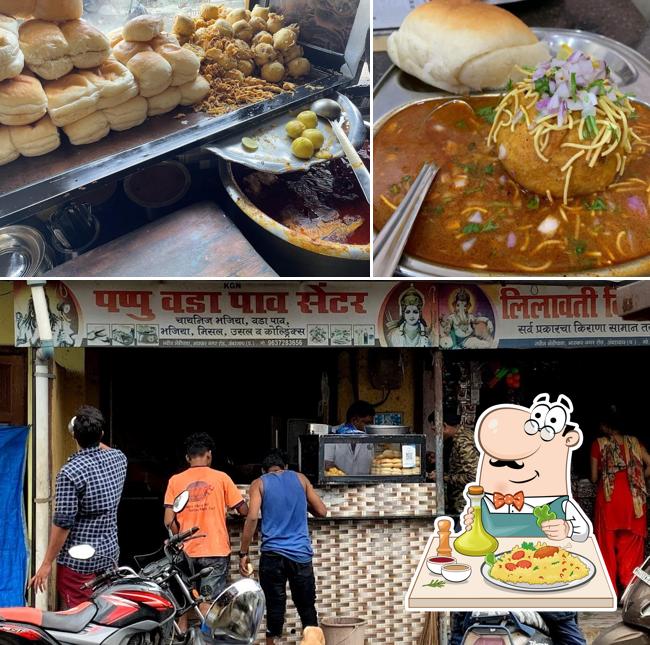 Among various things one can find food and exterior at Pappu vada pav center