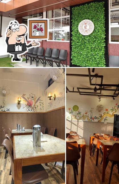 Take a seat at one of the tables at Saffron Restaurant
