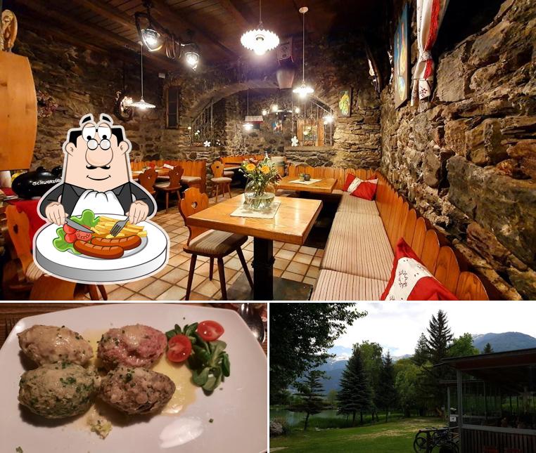 Funghi stufati al Jausenstation Knofelkeller KG