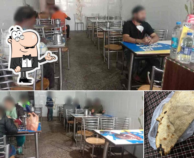 Check out the image depicting interior and food at Sharma Vaishno Dhaba