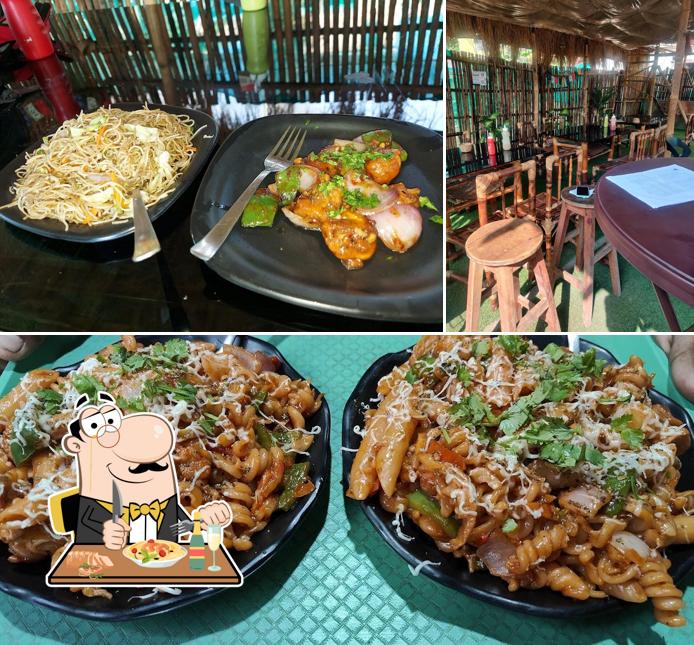 The image of food and interior at Chaupal