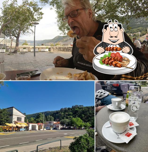 La cibo e esterno del ristorante