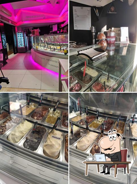Gli interni di Geljada gelateria e yogurteria artigianale