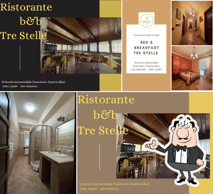 Gli interni di Ristorante b&b Tre Stelle B&B 1a Categoria stanze dotate di bagno privato Pensione completa Mezza pensione