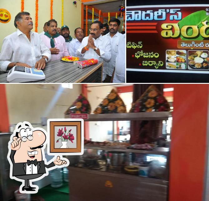 This is the photo depicting interior and food at Chowdary's Vindu