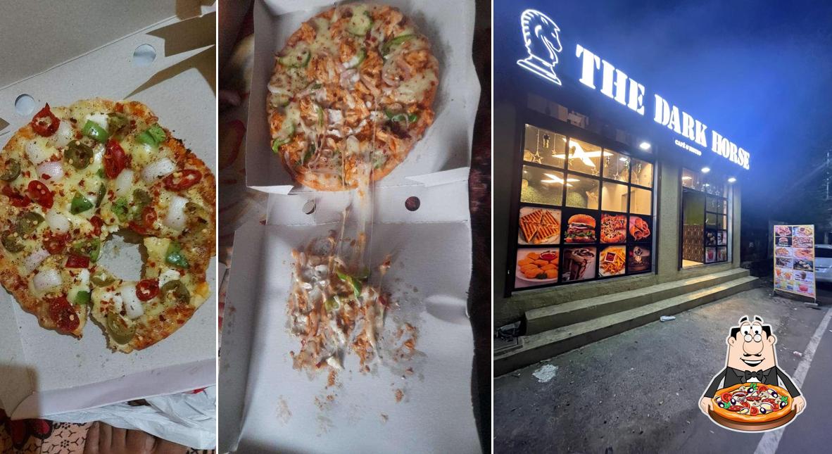 Try out pizza at The Dark Horse cafe
