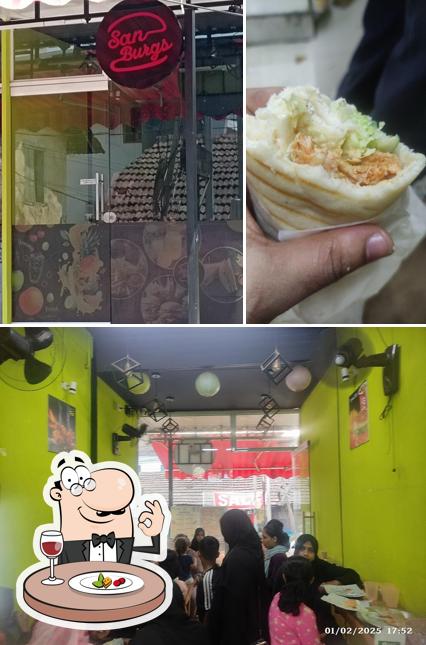 This is the image displaying food and interior at SanBurgs