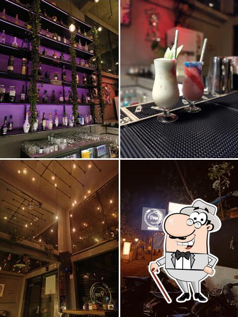 Take a look at the photo depicting exterior and interior at 9pm Bar and cafe