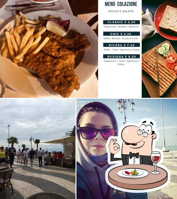 Questa è la foto che presenta la cibo e esterno di Café Gelateria Riviera
