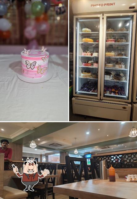 Take a look at the picture showing food and interior at ZAIKA BAKES