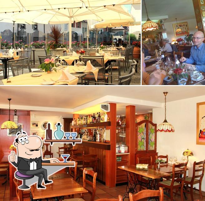 Gli interni di Auberge Les Platanes