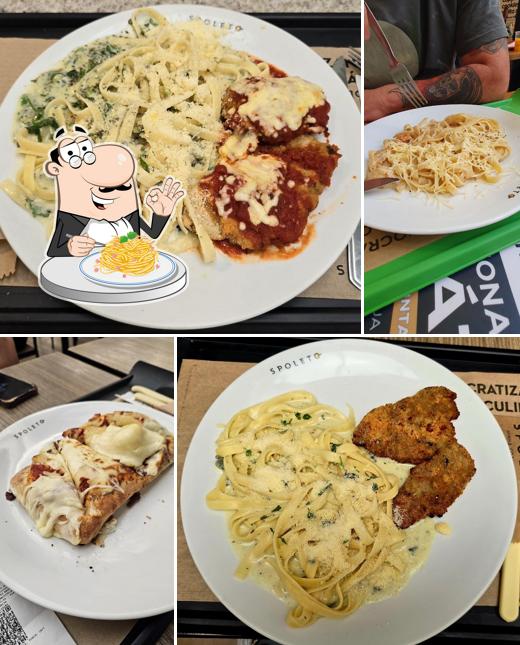 Espaguete carbonara em Spoleto Floripa Shopping