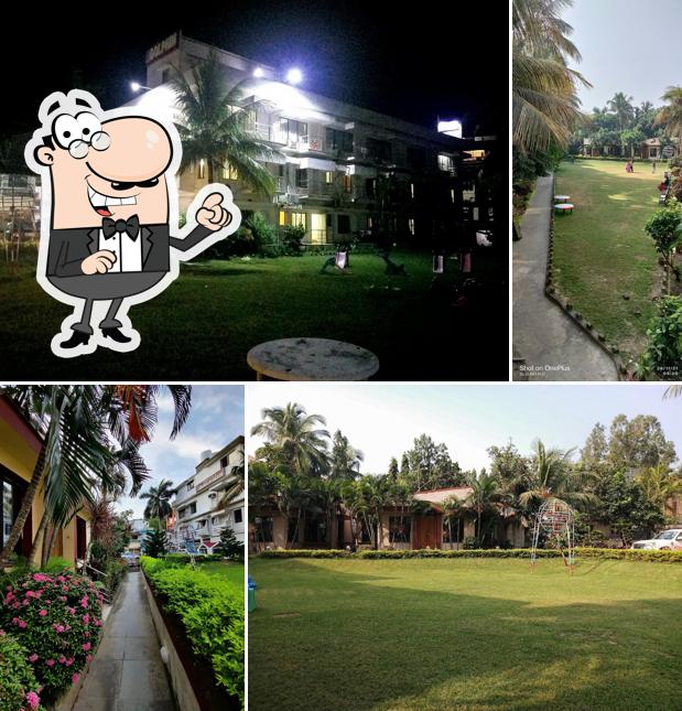 Enjoy the view at the outside area of Hotel Dolphin, Near Old Digha Beach - Restaurant and Banquet Hall