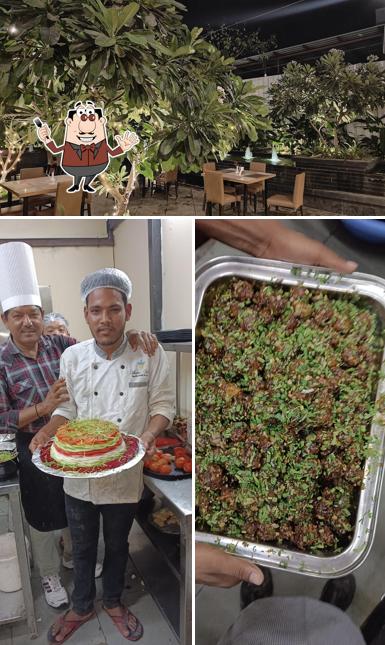 This is the image depicting food and interior at Water Vibes bar and restaurant