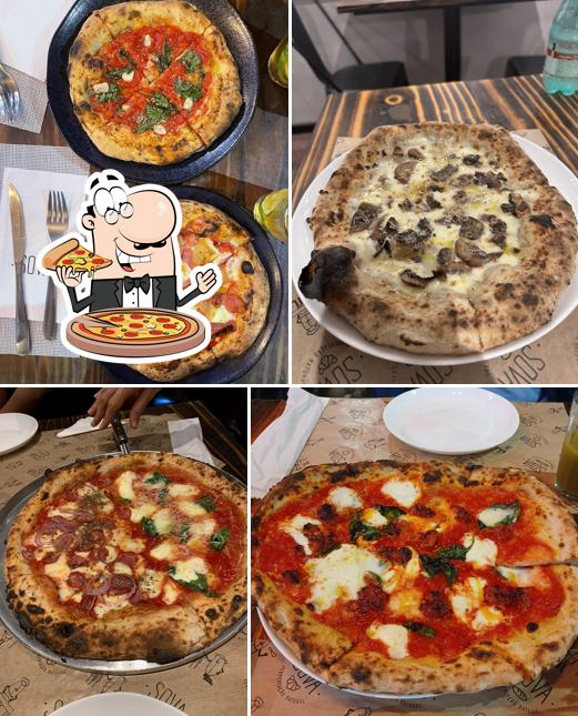Peça diversos variedades de pizza