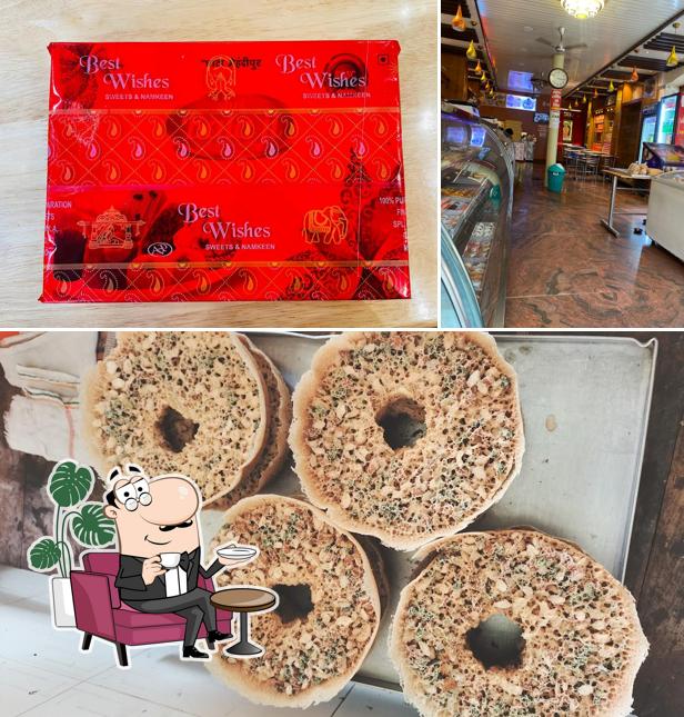 This is the image showing interior and food at Shri Bala Ji Sweets Corner