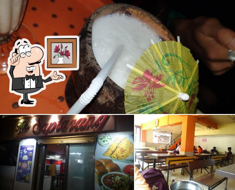 This is the photo depicting interior and food at Hotel Saptarang