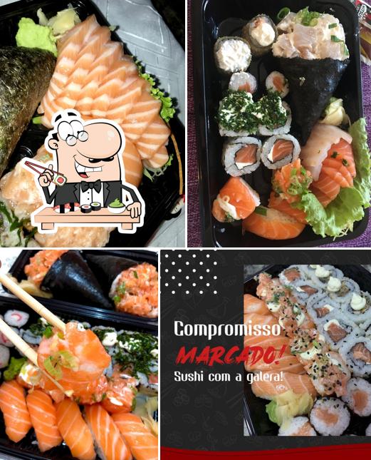 Prove diferentes opções de sushi