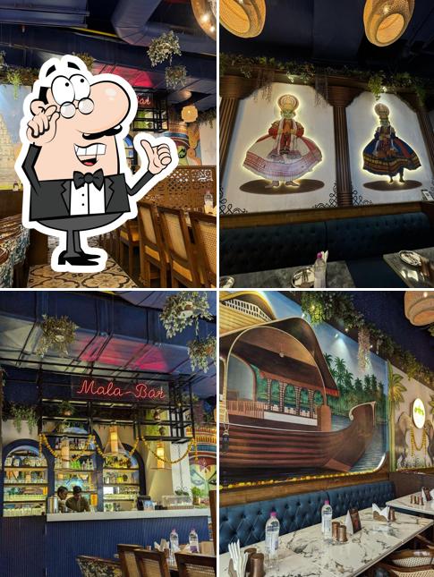 The interior of Malabar coast restaurant