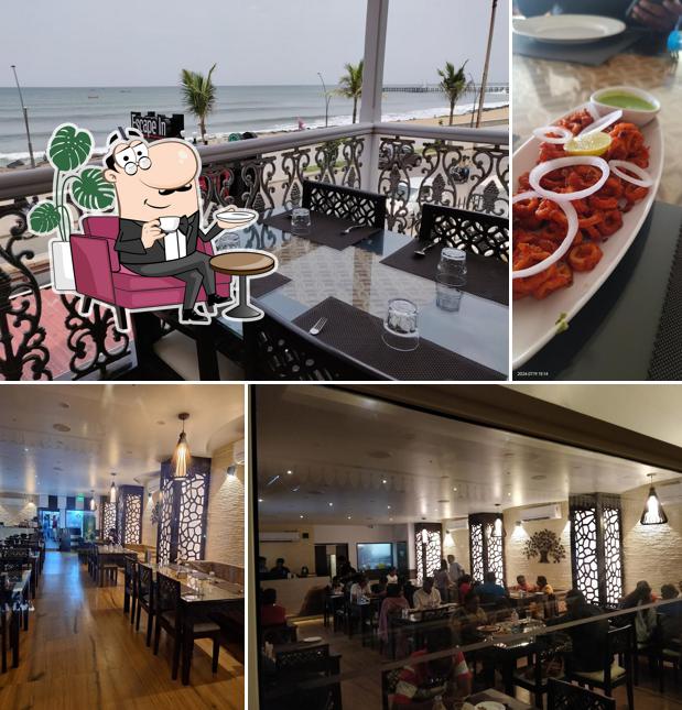 Check out how Escape in Best Restaurant Cafe Rock Beach View near by White Town Sea Foods Top in Pondicherry looks inside