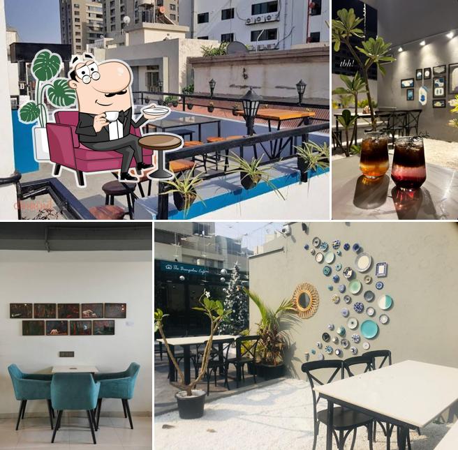 Take a seat at one of the tables at The Bungalow Cafe