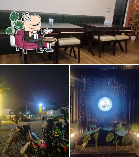 Take a look at the image showing interior and exterior at Aavi Restaurant