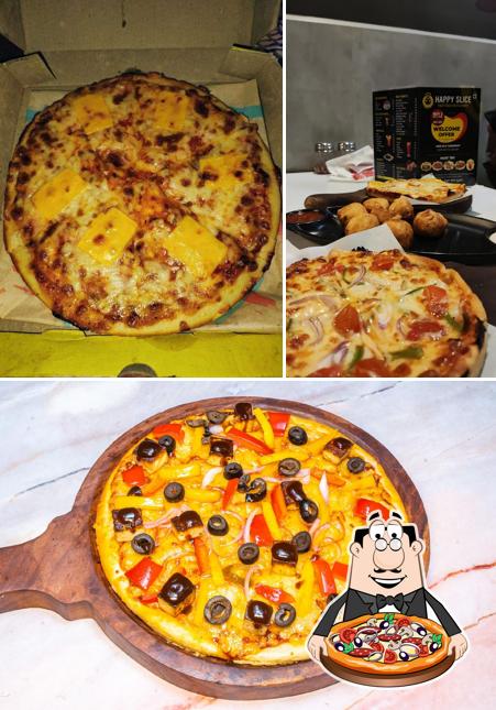At Happy slice, you can order pizza