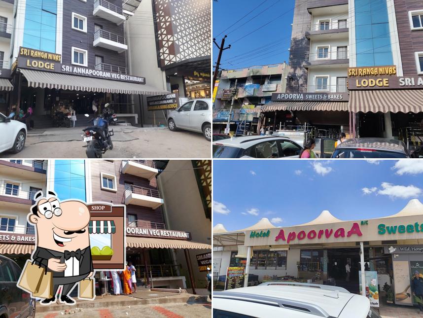 The exterior of Sri Annapoorani Veg Restaurant