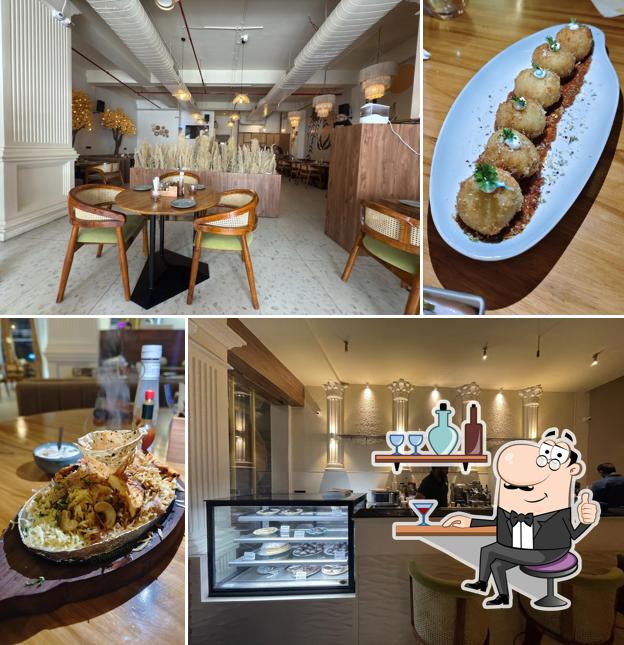 Take a seat at one of the tables at Thyme & Whisk