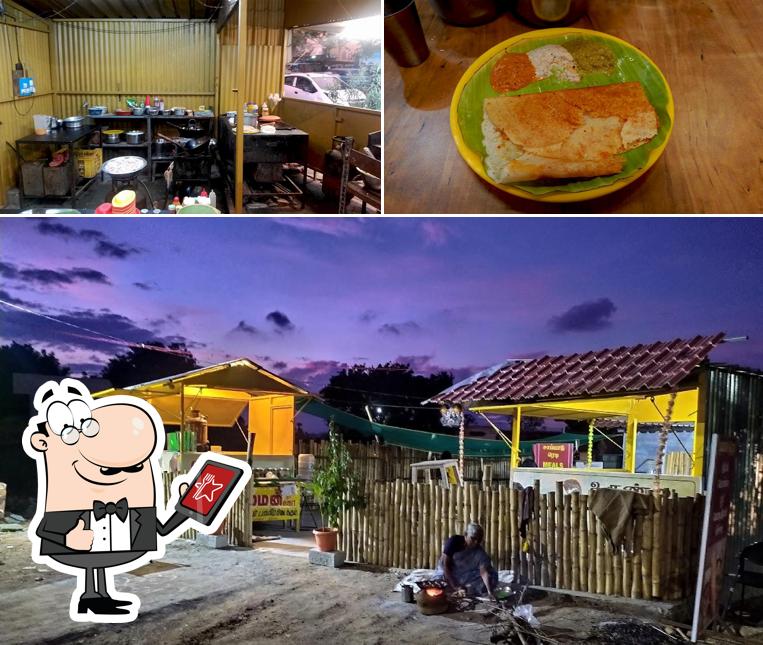 Among different things one can find exterior and food at Urundai Sooru Veg Restaurant