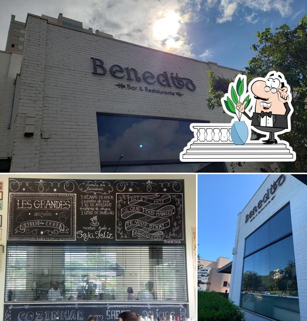 A ilustração do Benedito Bar e Restaurante’s exterior e quadro-negro