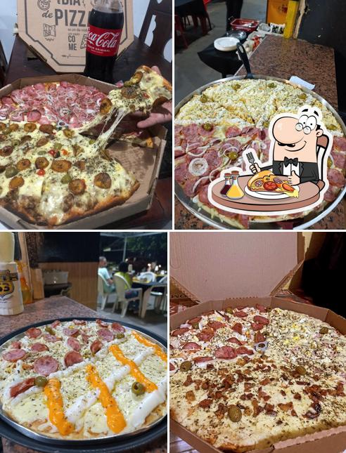 Escolha pizza no Empório Bar e Pizzaria