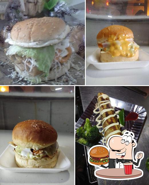 Hamburger at The Burger Cart Cafe